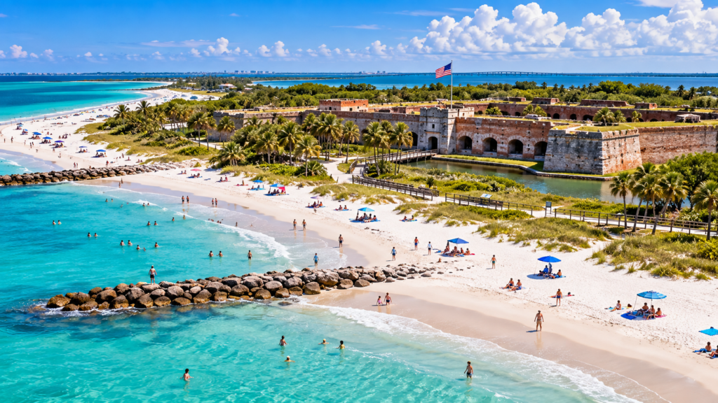 Fort De Soto beach and fort