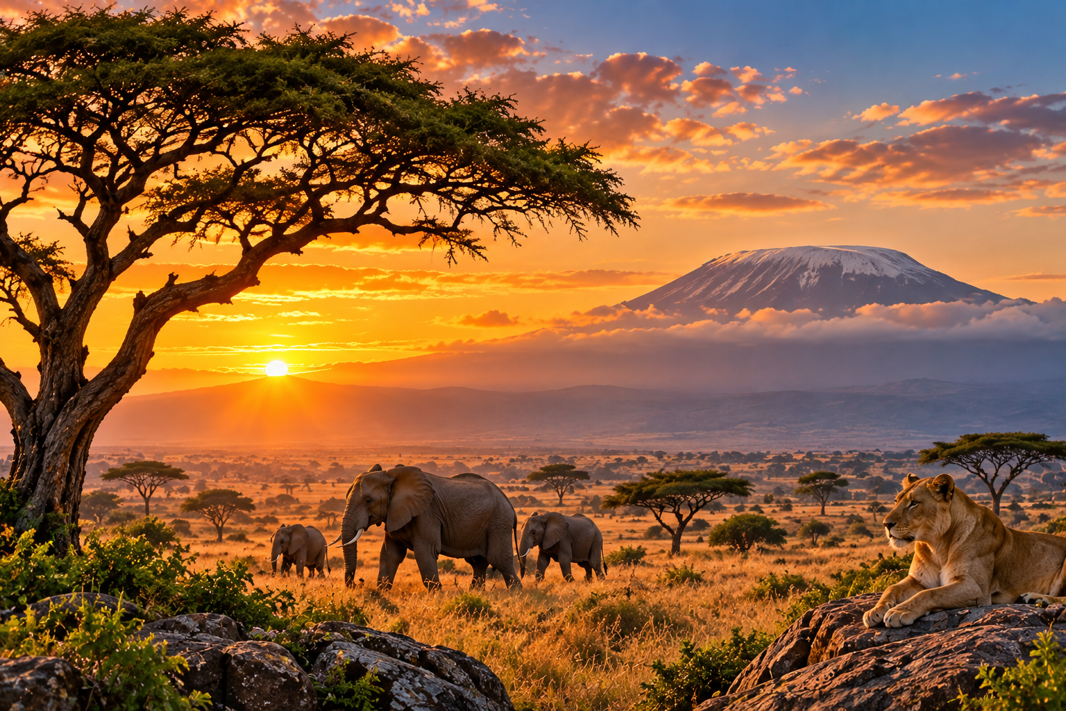 Golden Savanna Sunset Safari