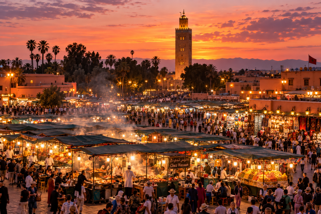 10 Popular Tourist Attractions in Morocco You Can't Miss (2026 Guide) 1 Marrakech Market at Sunset