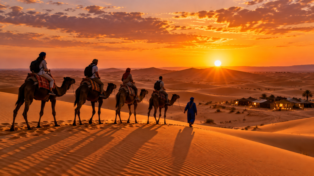 10 Popular Tourist Attractions in Morocco You Can't Miss (2026 Guide) 5 Sahara Sunset Camel Caravan