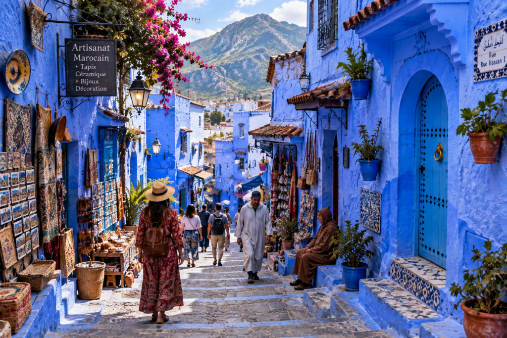 10 Popular Tourist Attractions in Morocco You Can't Miss (2026 Guide) 4 Vibrant Blue Medina Market Alley
