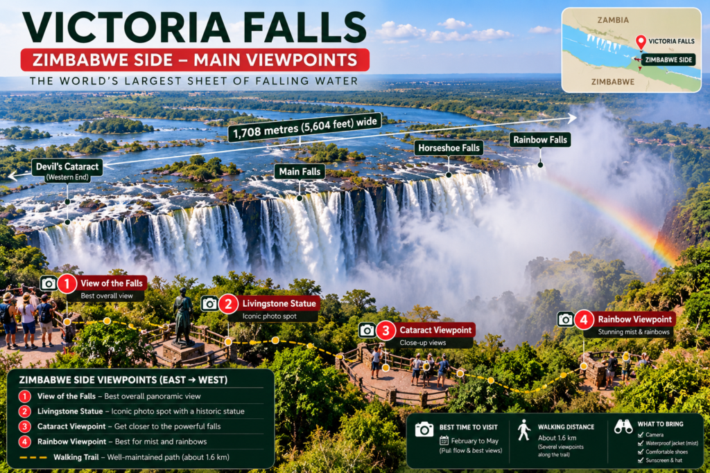 Top 5 Tourist Attractions in Zimbabwe for 2026: A Complete Planning Guide 7 Victoria Falls main viewpoints